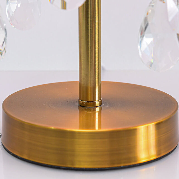 Modern Minimalist Feather Round Crystal Beads 1-Light Table Lamp For Bedroom