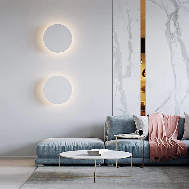 Modern Minimalist Colorful Round Iron LED Wall Sconce Lamp