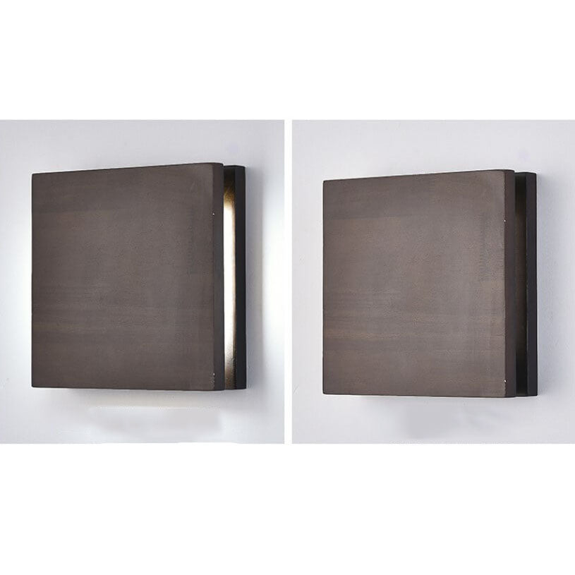 Aplique de pared LED rectangular de madera de tronco Wabi-sabi japonés 