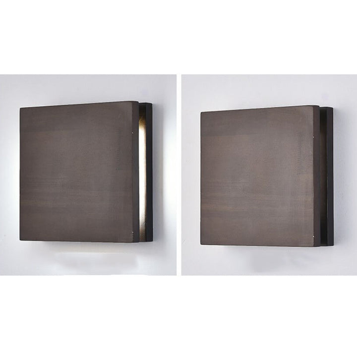 Aplique de pared LED rectangular de madera de tronco Wabi-sabi japonés 