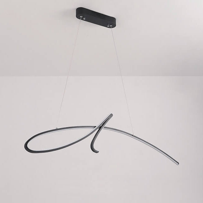 Lámpara de Araña LED de Línea de Arco Minimalista Moderna de Aluminio para Isla 