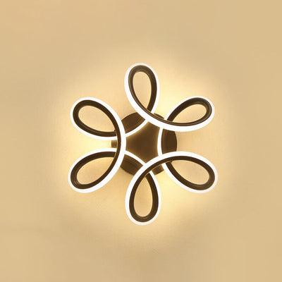 Simple Curved Flower LED Semi-Flush Mount Ceiling Light