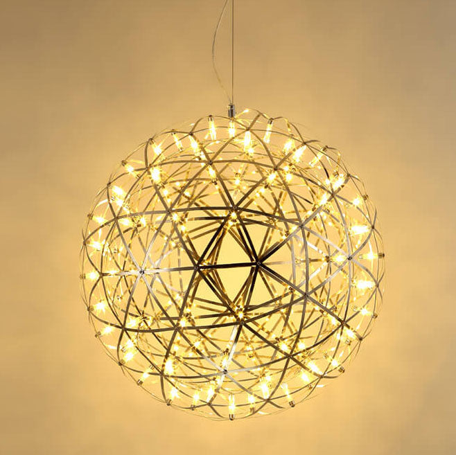 Contemporary Creative Globe Iron 12 Light LED Firework Pendant Light For Living Room