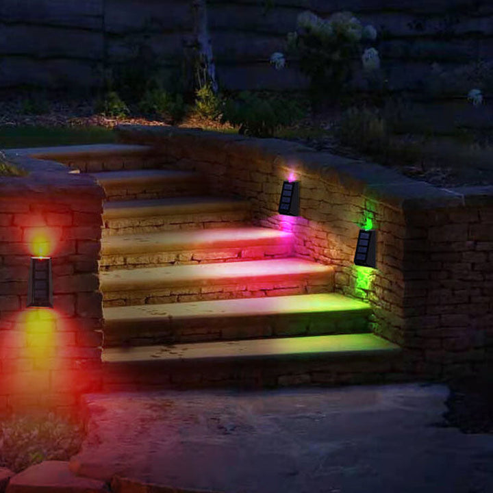 Einfache Trapez-Solar-RGB-Patio-LED-Wandleuchte für den Außenbereich