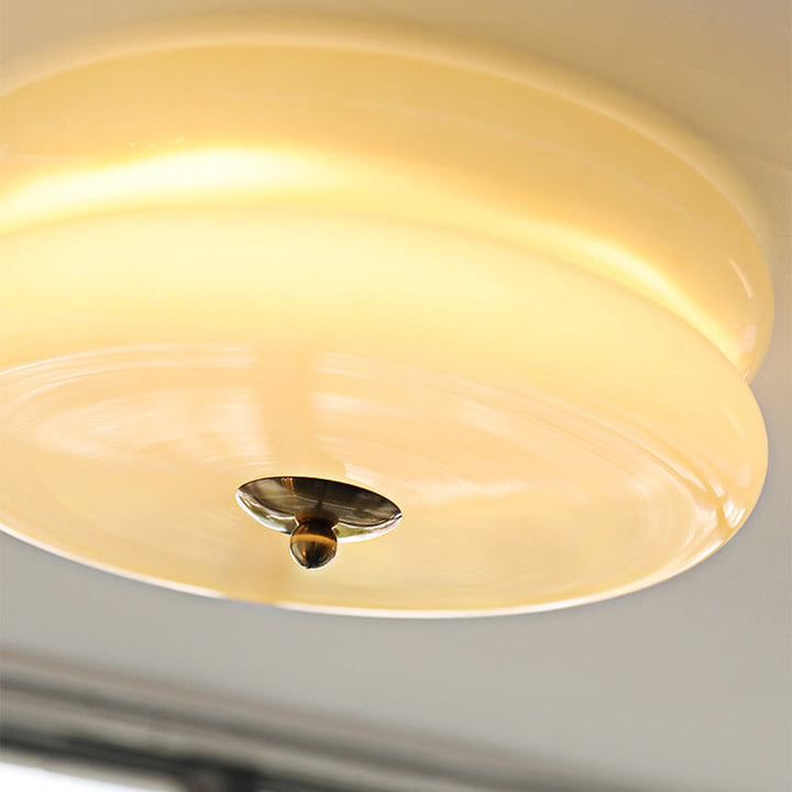Plafonnier LED avec abat-jour en verre cylindrique de simplicité moderne pour salon 