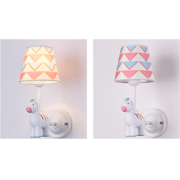 Cartoon Creative Fabric Resin 1-Light Wall Sconce Lamp