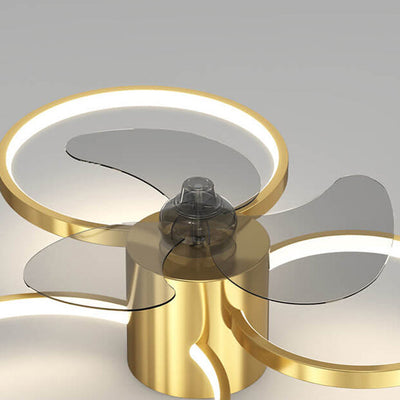 Modernes, helles, luxuriöses, geometrisches, quadratisches, rundes Design LED-Unterputz-Deckenventilator-Licht