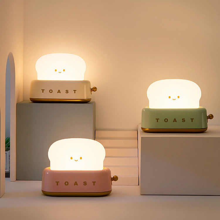Lampe de table à lumière nocturne LED design créatif pour machine à pain 