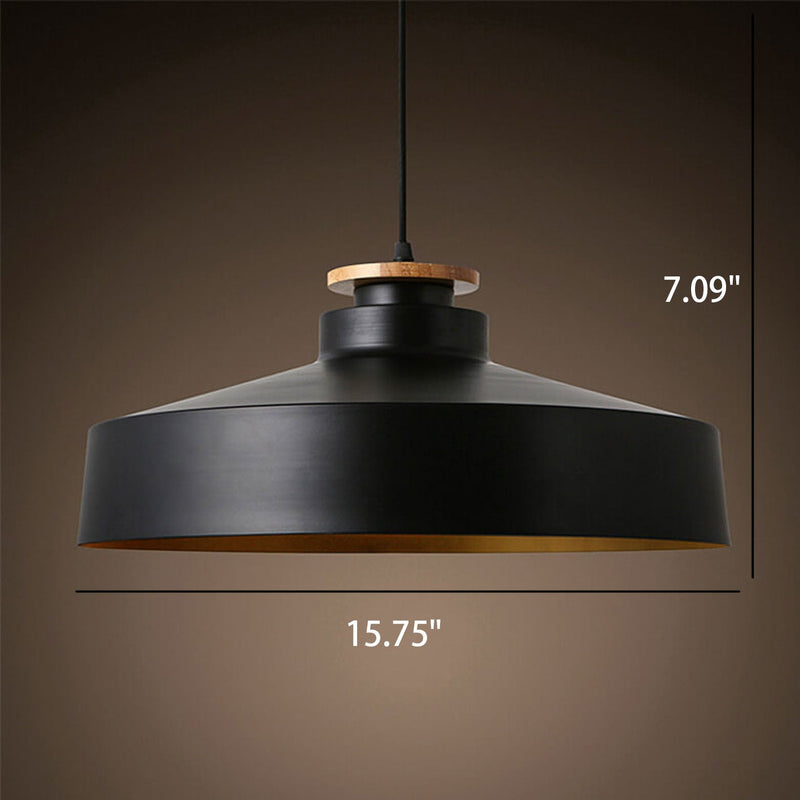 Nordic Industrial Iron Pot Lid Design 1-Light Pendant Light