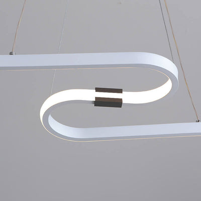 Nordic Minimalist Lines Aluminium-Silikon-LED-Insel-Licht-Kronleuchter 