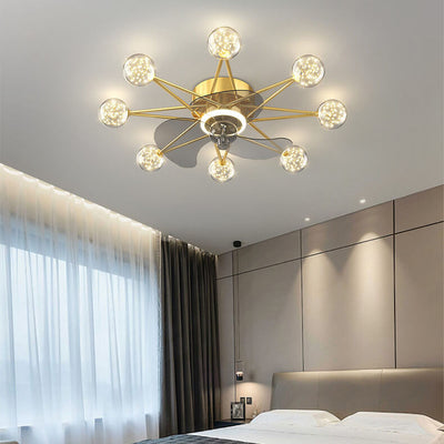 Modern Minimalist Creative Star LED Flush Mount Ceiling Fan Light