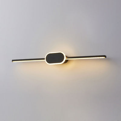 Modern Minimalist Long Strip Oval Base Vanity Light LED Wall Sconce Lamp