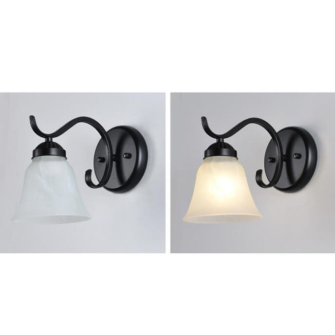 Contemporary Retro Rustic Iron Glass 1-Light Wall Sconce Lamp