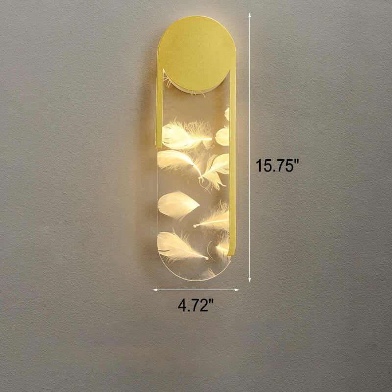 Leichte Luxus Feder Effekt Acryl geometrische LED Wandleuchte Lampe 