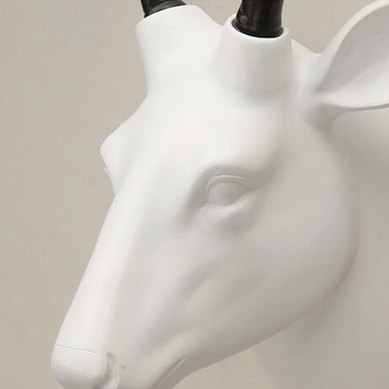 Vintage Creative Fortune Deer Head Resin 2-Light Wall Sconce Lamp