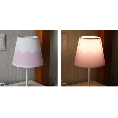 Nordic Vintage Fabric Cone Solid Wood LED Table Lamp