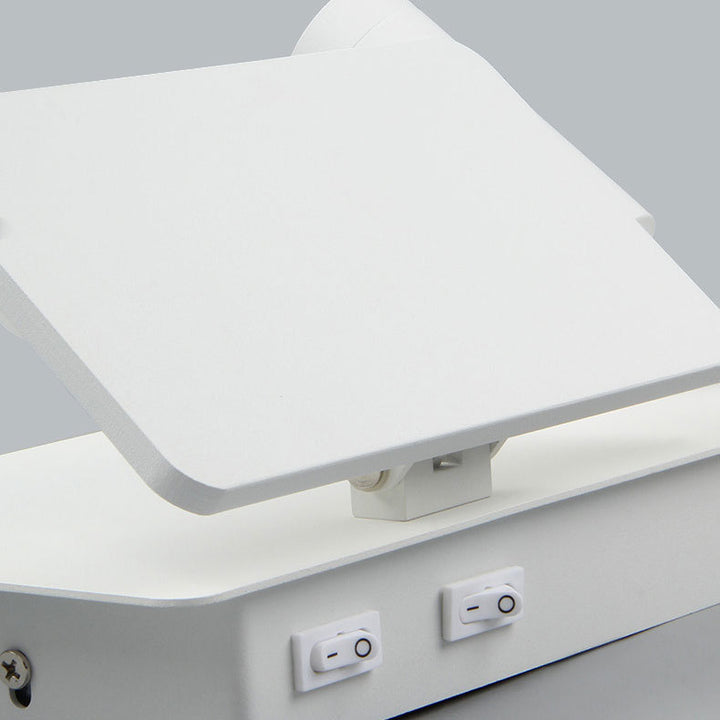 Moderne minimalistische quadratische LED-Wandleuchte aus Aluminium mit flachem Spot für Wohnzimmer &amp; Schlafzimmer 