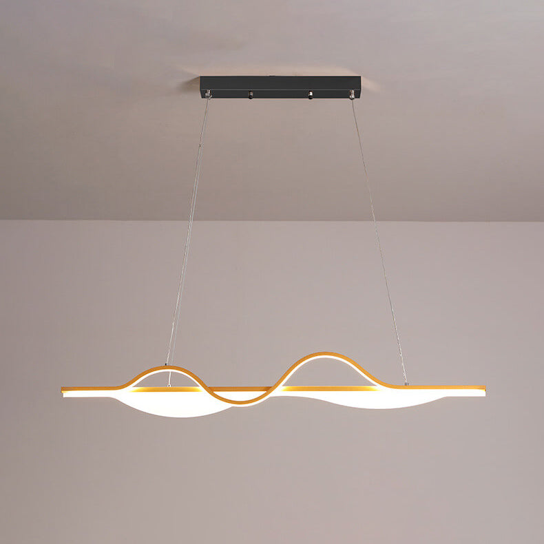 Nordic Minimalist Curved Line Long Island Light LED Chandelier