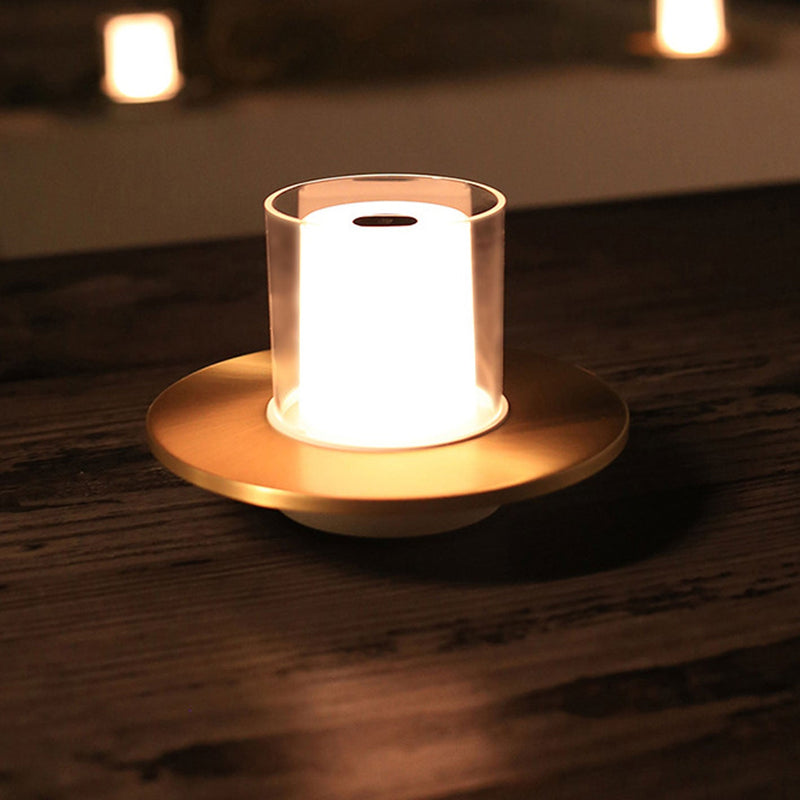 Lampe de Table Moderne à Bougie LED Cylindrique de Luxe Léger 