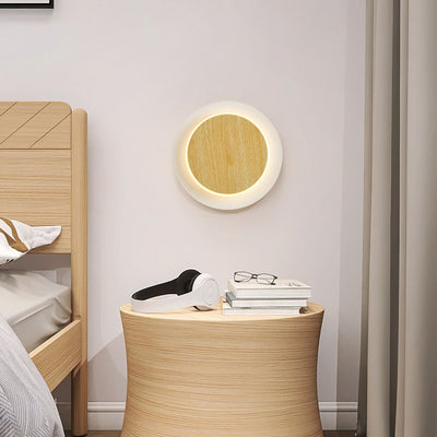 Nordic Minimalist Log Square Round LED Wall Sconce Lamp