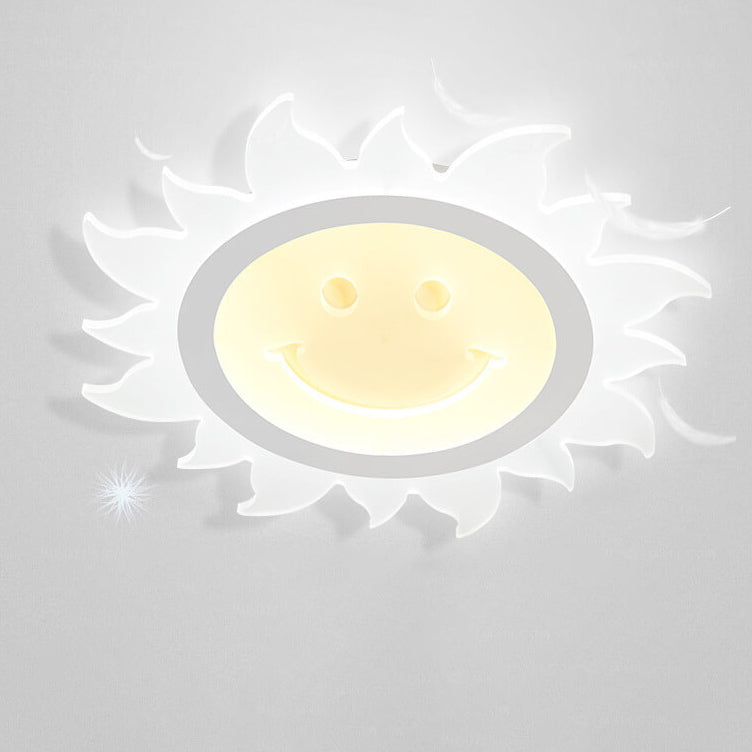 Creative Cartoon Smiley Sun LED Flush Mount Ceiling Light