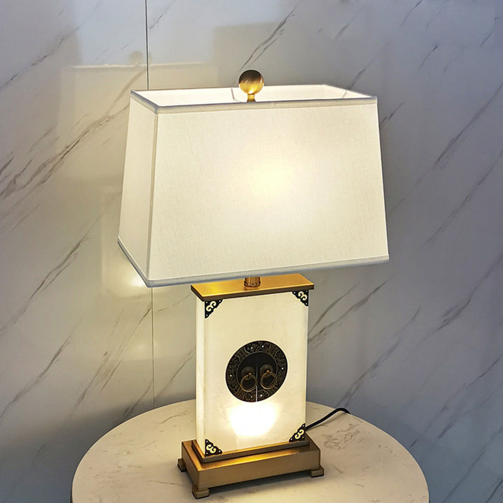 Lampe de Table en Cuivre et Lucite de Luxe Chinoise à 1 Lumière 