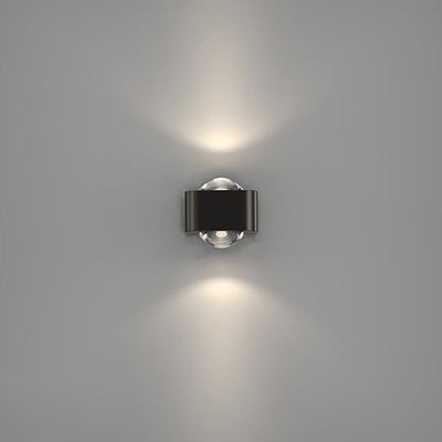 مصباح حائط LED مضيء لأعلى ولأسفل بتصميم مكعب مستطيل مستدير من النحاس العصري البسيط لغرفة النوم 