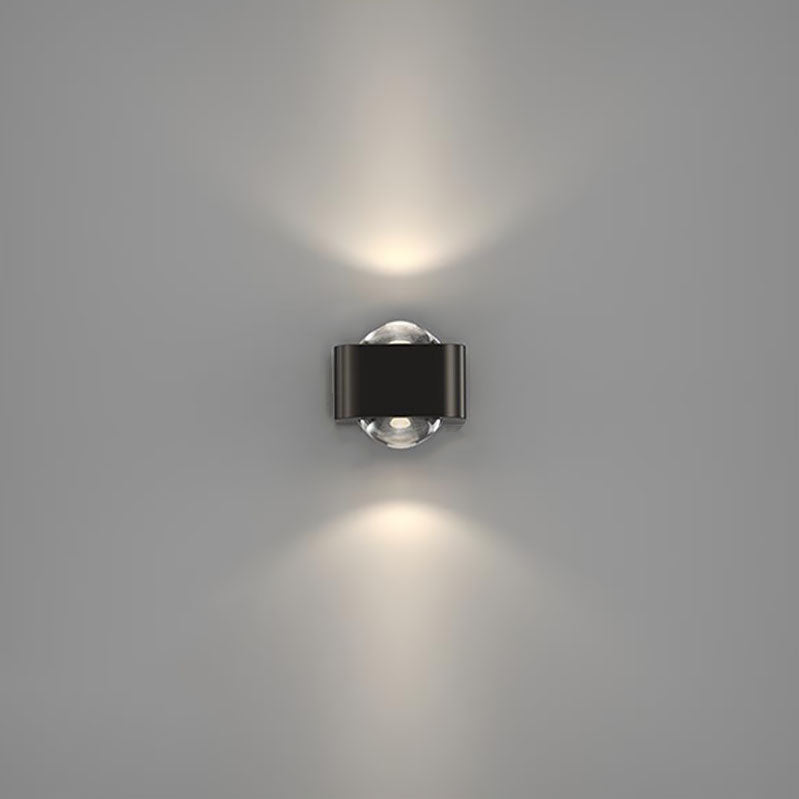 مصباح حائط LED مضيء لأعلى ولأسفل بتصميم مكعب مستطيل مستدير من النحاس العصري البسيط لغرفة النوم 