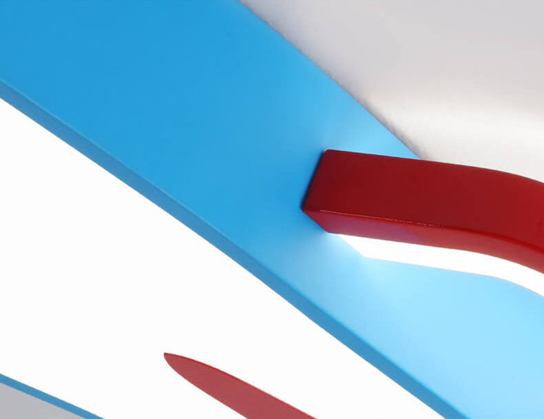 LED-Deckenleuchte aus Aluminium in Raketenform mit Cartoon-Motiv 