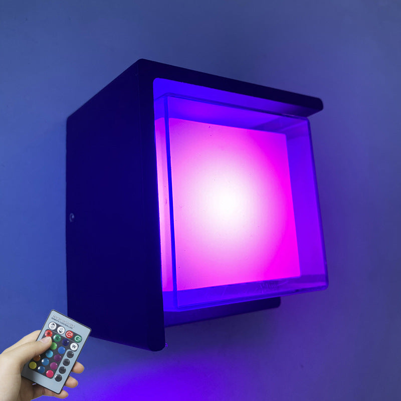 Intelligente Outdoor-Rhombus-Aluminium-LED-Wandleuchte mit App-Dimmung 