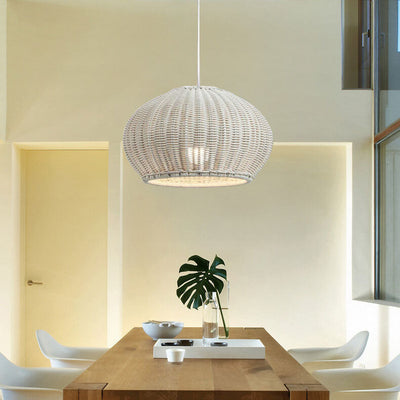 Japanese Minimalist Rattan 1-Light Pendant Light