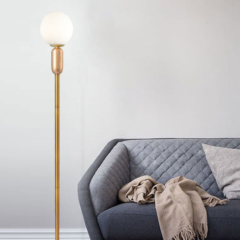 Nordic Minimalist Glass Ball Linear Base LED Standing Floor Lamp