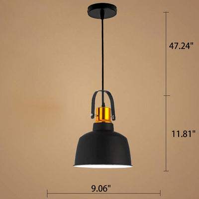 Minimalist Retro Industrial Aluminum Solid Color 1-Light Pendant Light