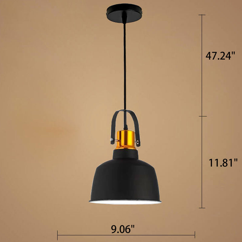 Minimalist Retro Industrial Aluminum Solid Color 1-Light Pendant Light