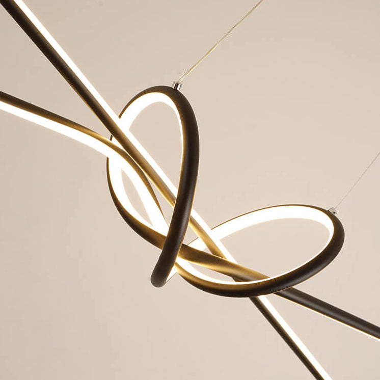 Lustre LED créatif avec design de nœud léger et luxueux 