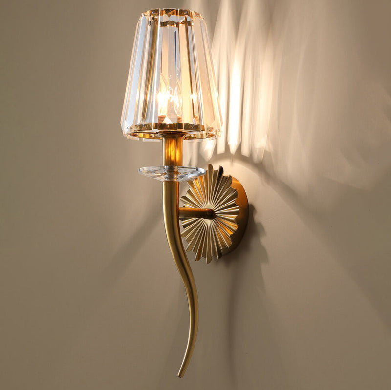 European Light Luxury Hardware Glass 1-Light Wall Sconce Lamp