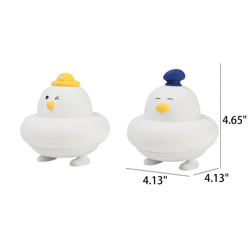 Lampe de table LED drôle en silicone Petit mignon poulet Pat veilleuse 