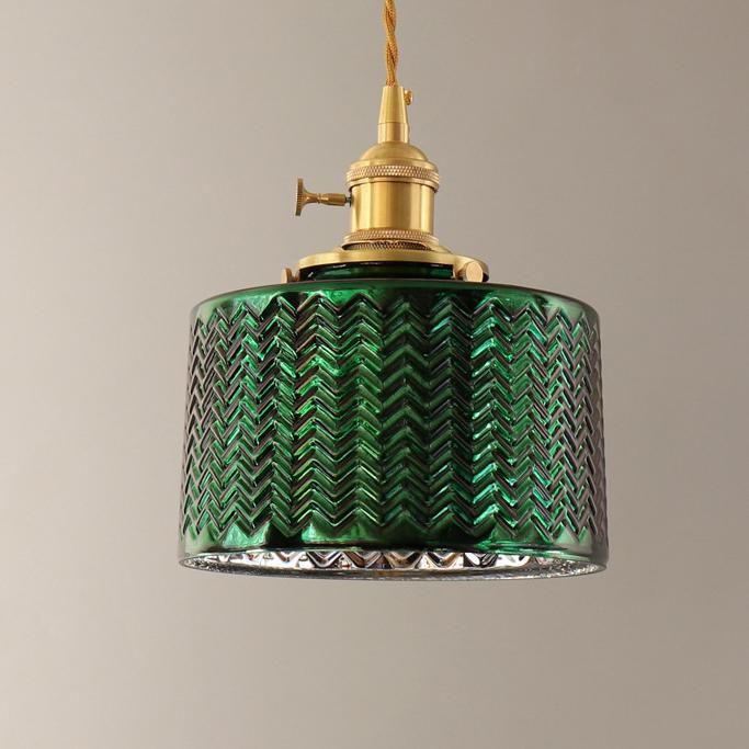 Nordic Vintage Green Brass Glass 1/2/3 Light Island Light Chandelier