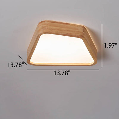 Modern Japanese Log Geometry Shape LED Flush Mount Ceiling Light