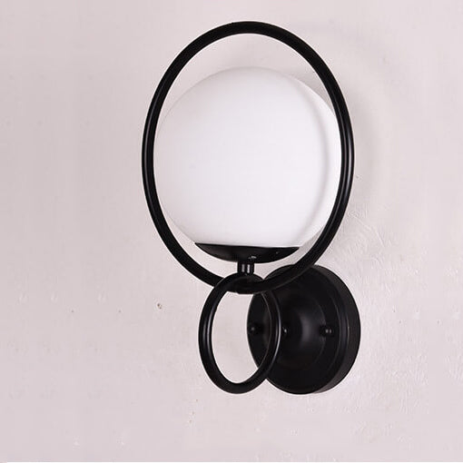 Lampe murale à une lumière avec abat-jour globe circulaire créatif moderne 
