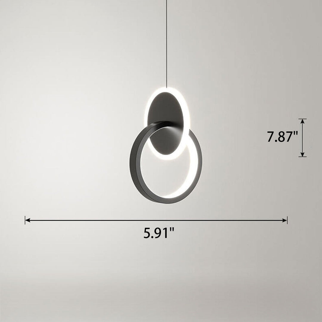 Suspension LED avec boucle noire créative nordique 
