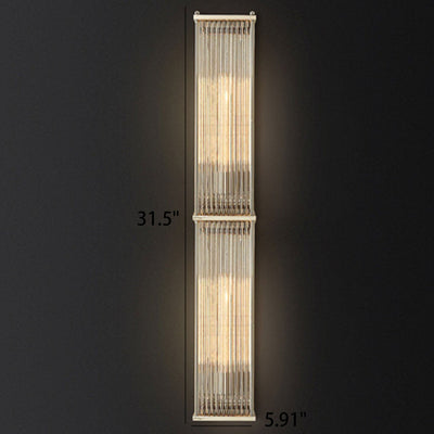 Modernes Licht Luxus rechteckige Hardware Glas 1-Licht-Wandleuchte 