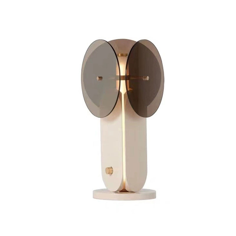 Lampe de table LED en fer et verre d&