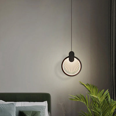 Nordic Simple Square/Round Scallop Pattern Design LED Pendant Light