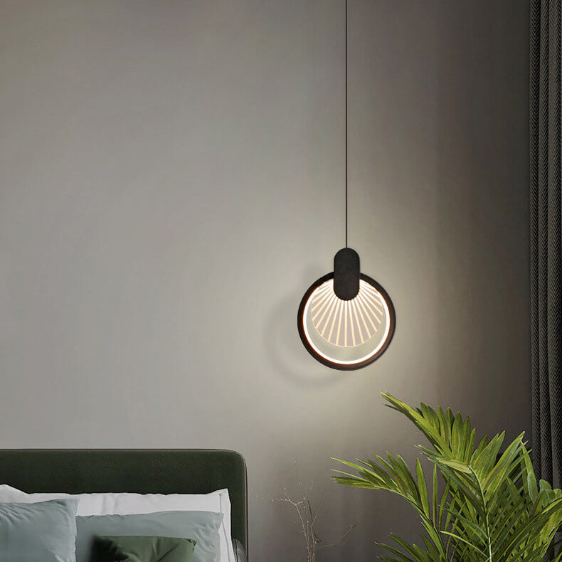 Nordic Simple Square/Round Scallop Pattern Design LED Pendant Light
