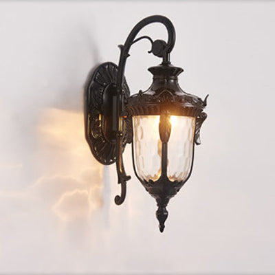 Farol europeo de lujo para exteriores impermeable con aplique de pared de 1 luz 