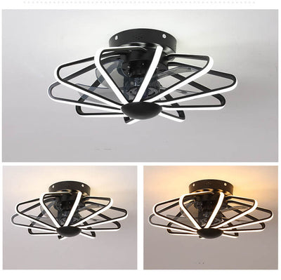 Nordic Cage Shape LED Semi-Flush Mount Deckenventilatorleuchte 