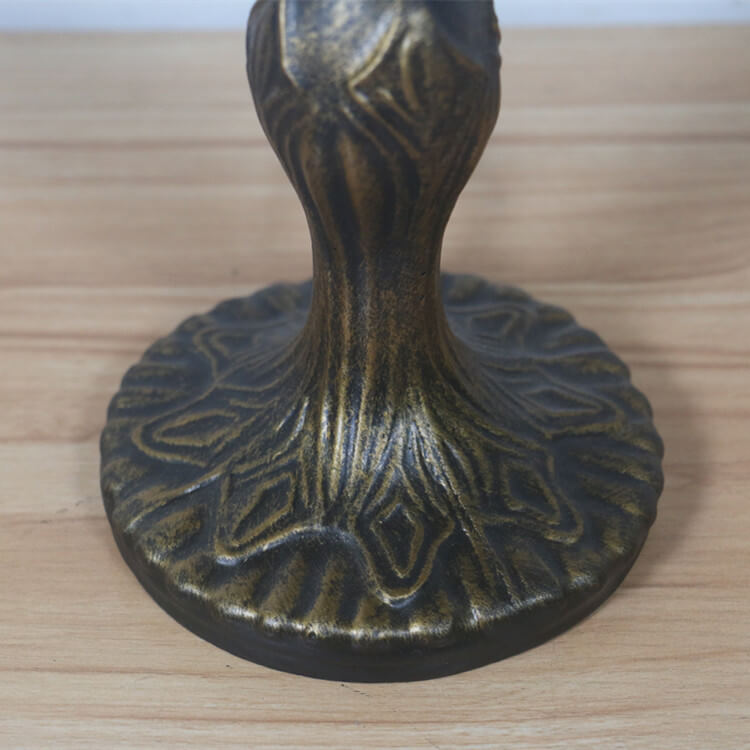 Traditional Tiffany Round Alloy Glass 1-Light Table Lamp For Bedroom