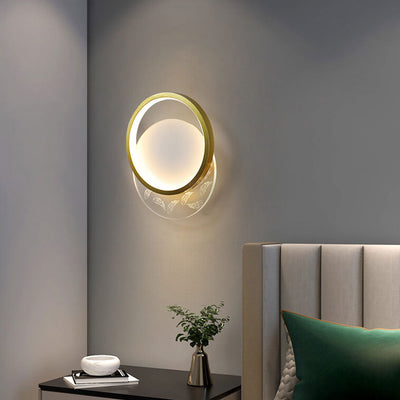 Modern Minimalist Feather Round Square Acrylic LED Wall Sconce Lamp