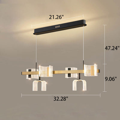 Moderner minimalistischer Licht-Luxus-Hardware-Acryl-LED-Insel-Licht-Kronleuchter 